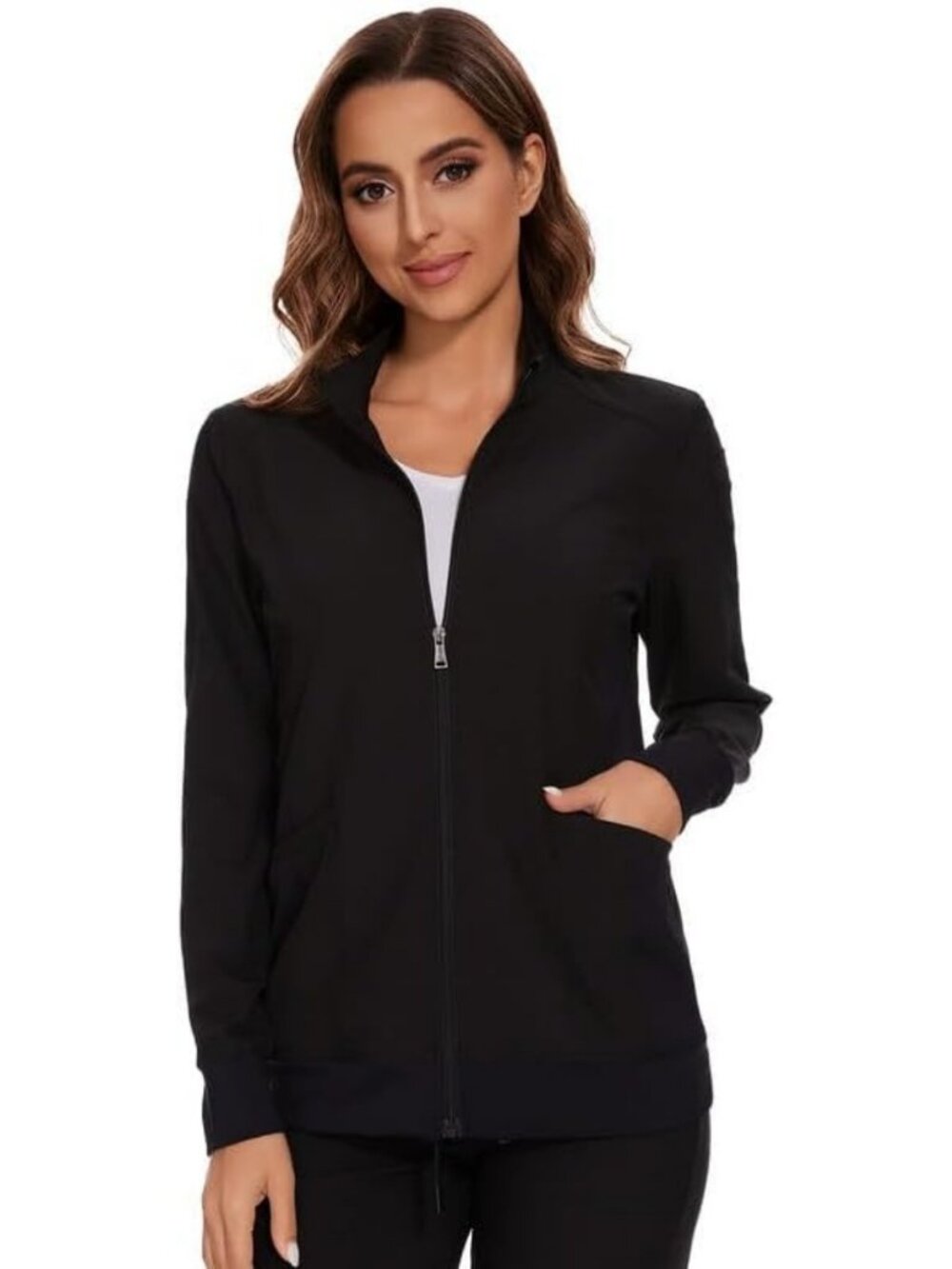 Cozy Zip Front Scrub Jacket for Women | Comfortable Medical Workwear